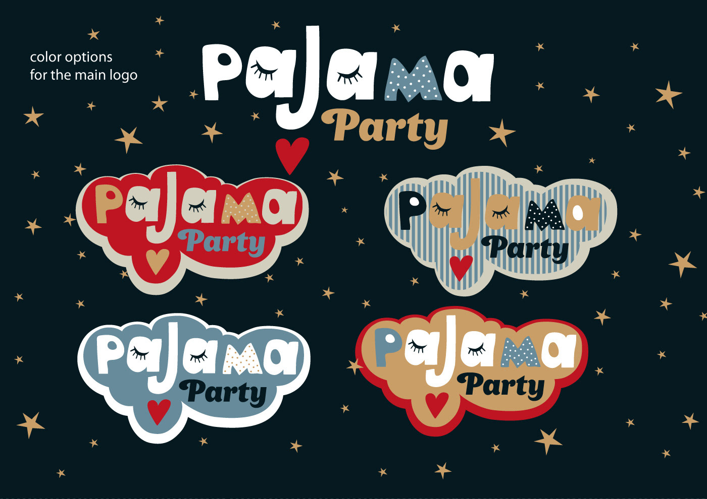 animals cartoon cute dream Fun logo moon night Pajama party