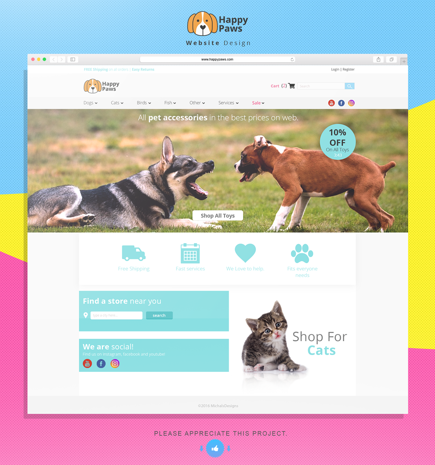 Website pets store UI ux