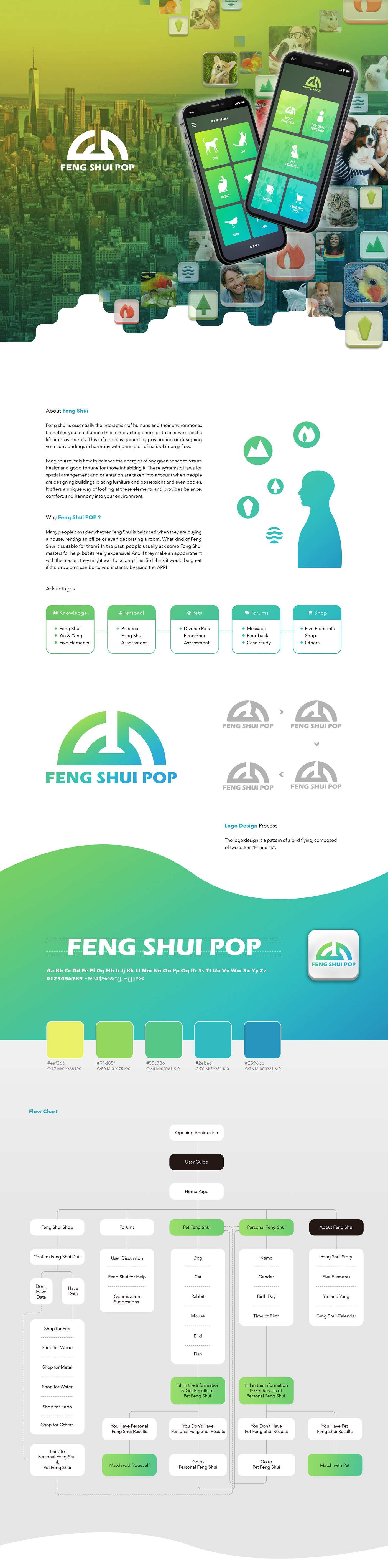 app app design application feng shui green Nature UI ux ux/ui Yin Yang