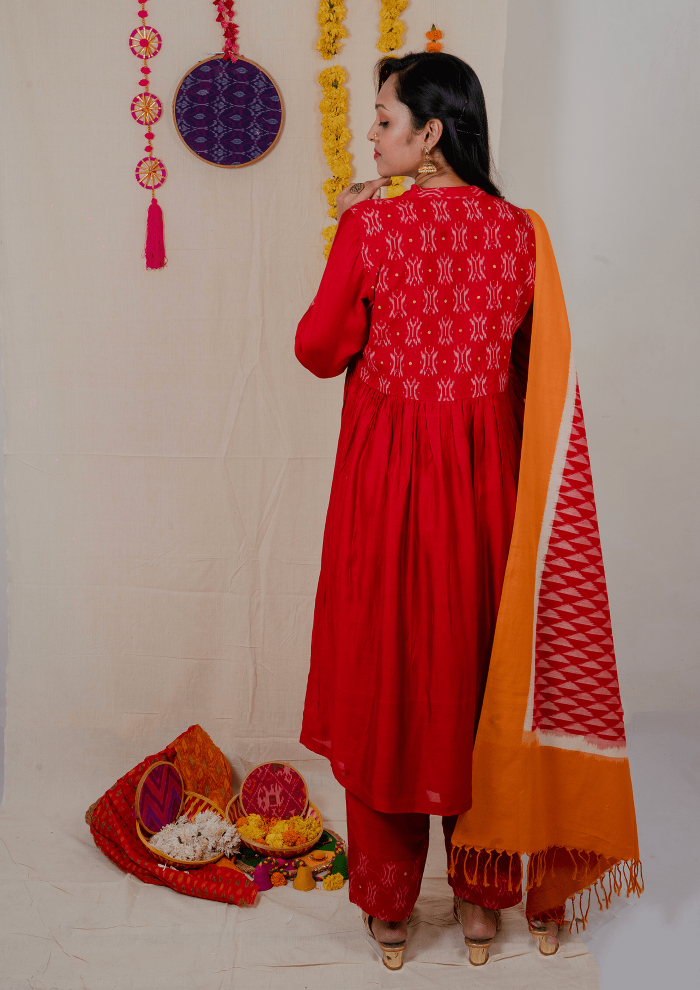 ikkat Ethnic Wear IndoWestern pochampally handmade festive wear