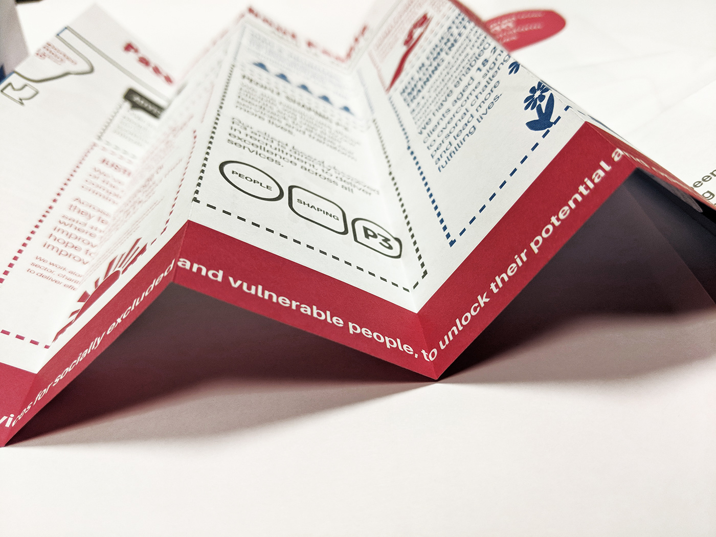 concertina annual review charity Folded Leaflet fold leaflet design branding 