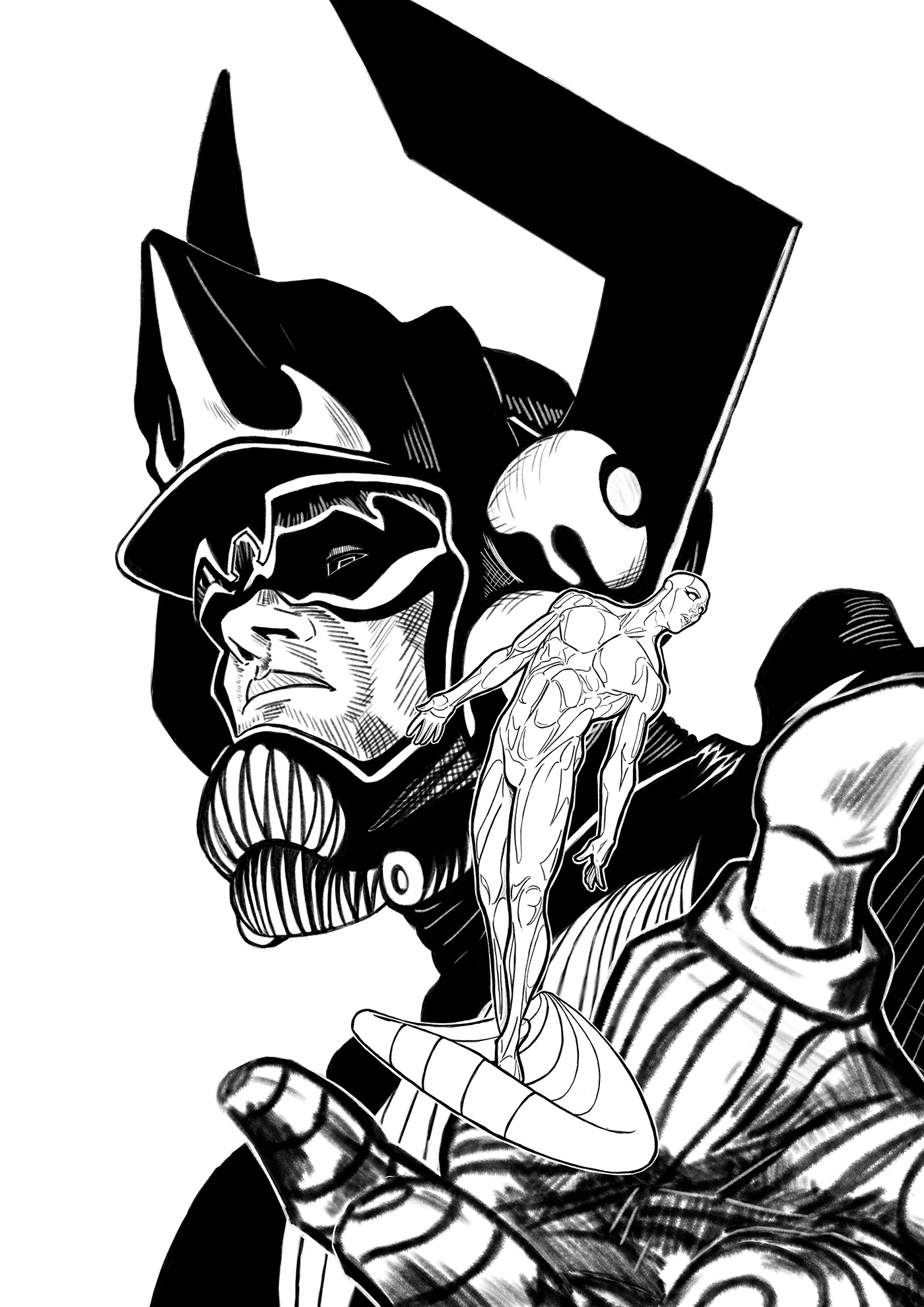 comics Comics Art Digital Art  Galactus jack kirby Silversurfer