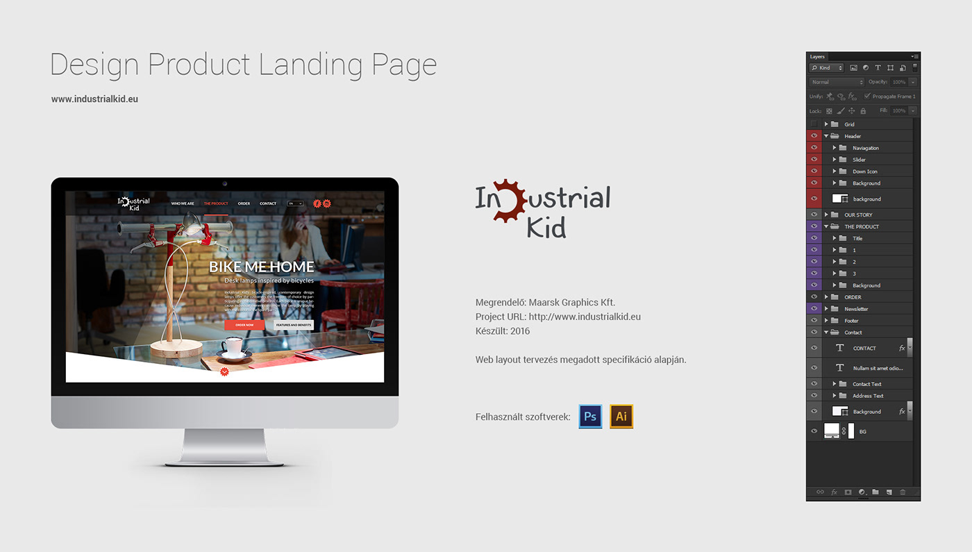 Webdesign Layout psd krulf hungary design product landing page