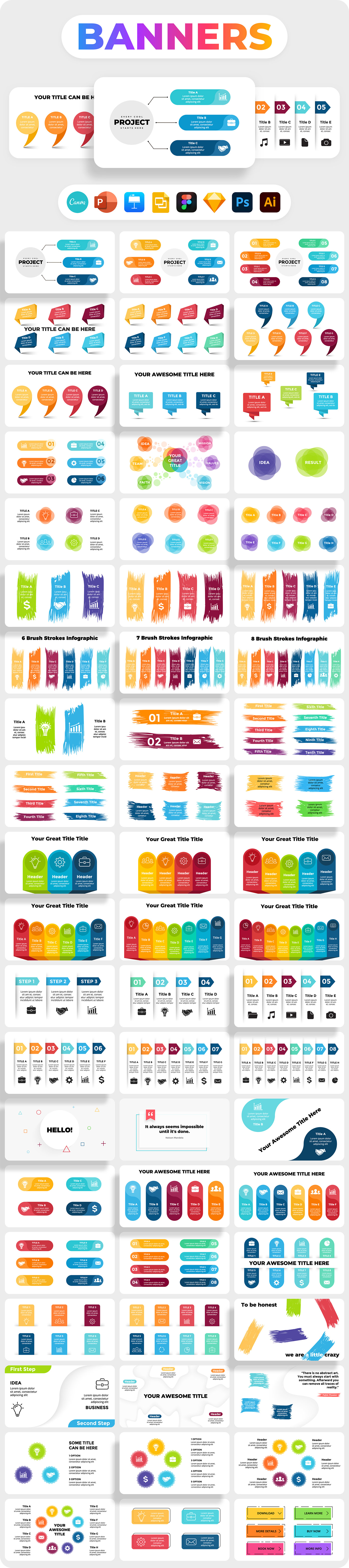 arrows banner design infographic Label presentation scheme slides sticker template