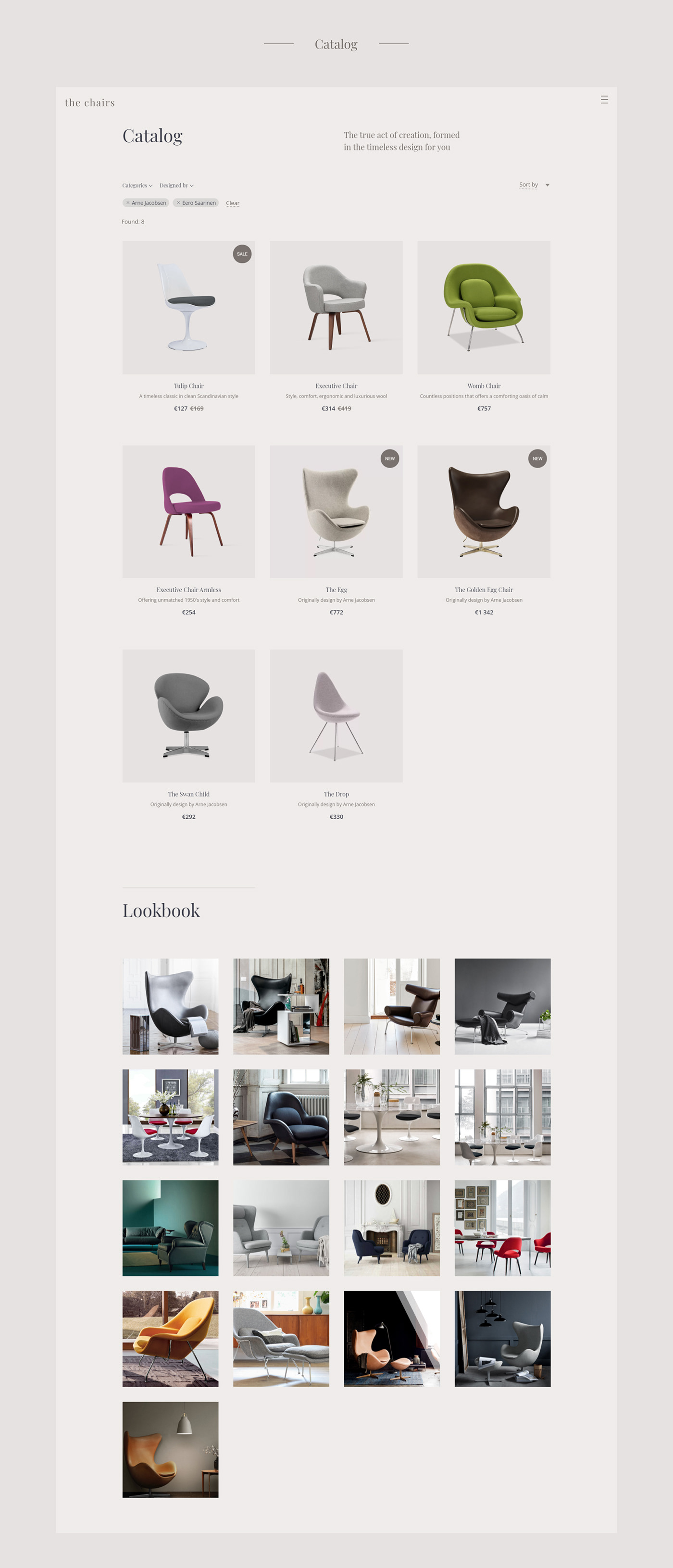 landing minimal tilda UI ux Interface Web Design  лендинг Ecommerce chair