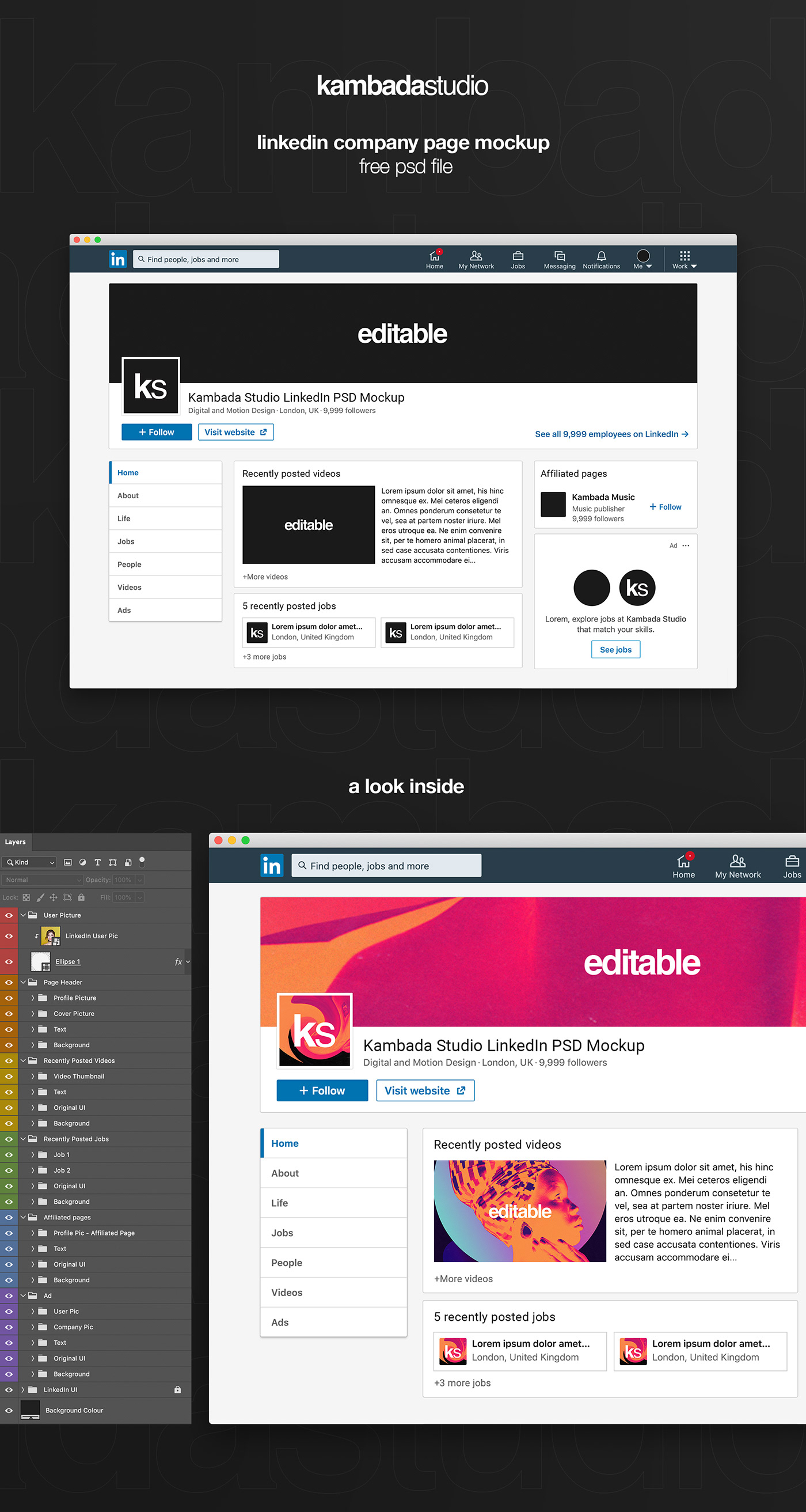 LinkedIn Profile Mockup (Free PSD file) on Behance