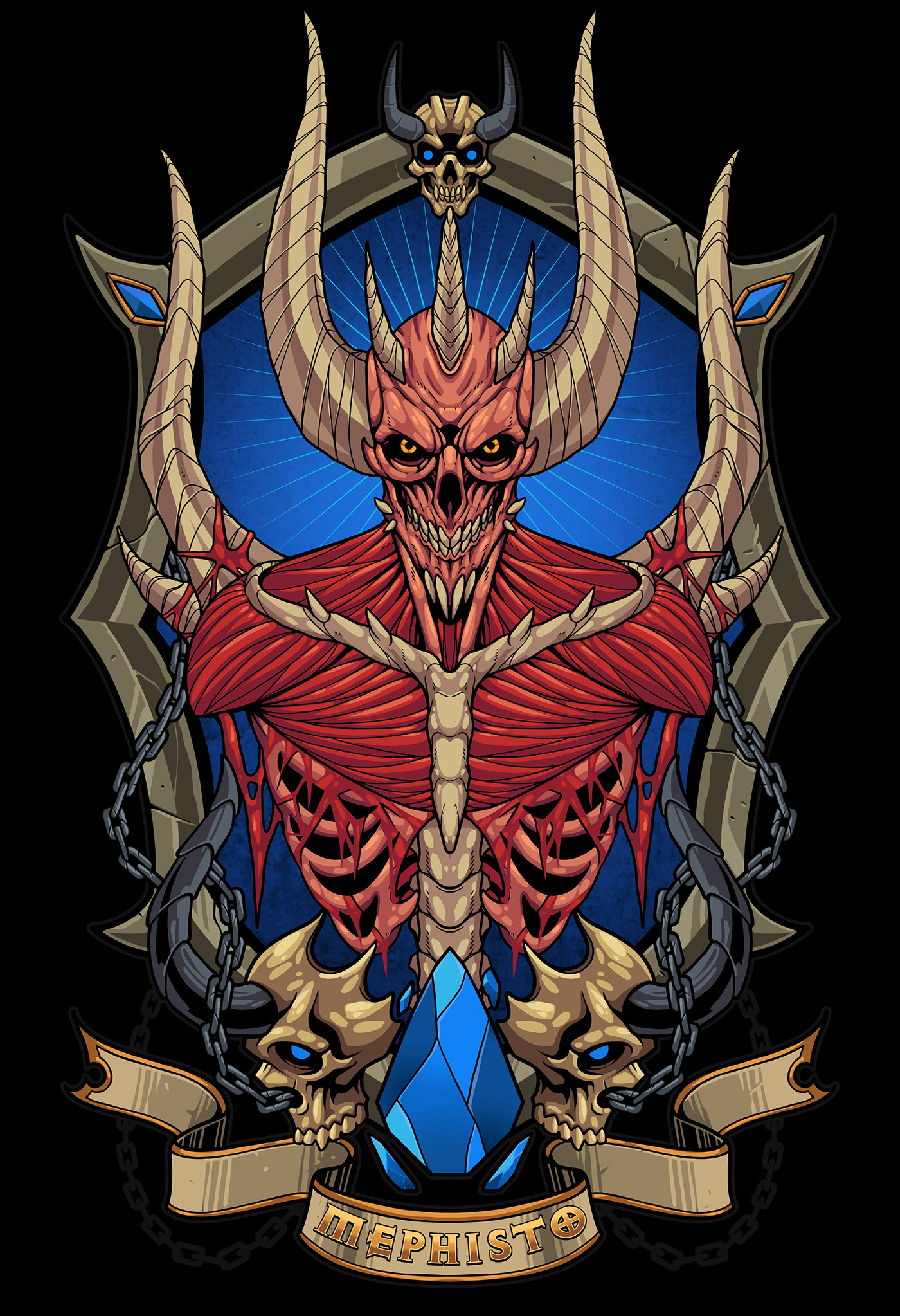 diablo devil demon fantasy artwork digital illustration adobe illustrator