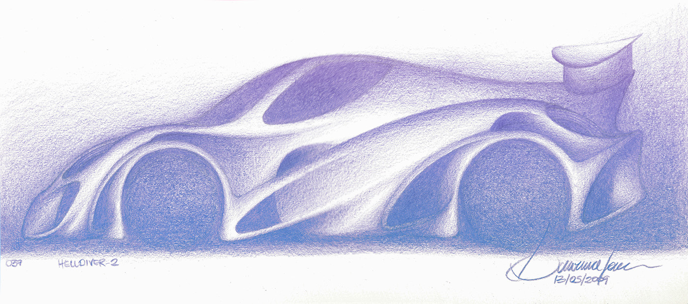 Transportation Design concept design sport car sketch colored pencil