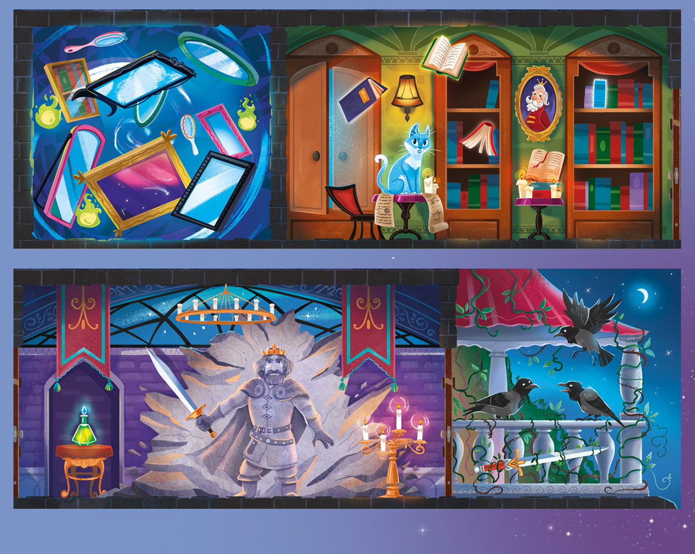 board game children illustration cartoon fantasy Magic   Digital Art  Character design  game design  Castle