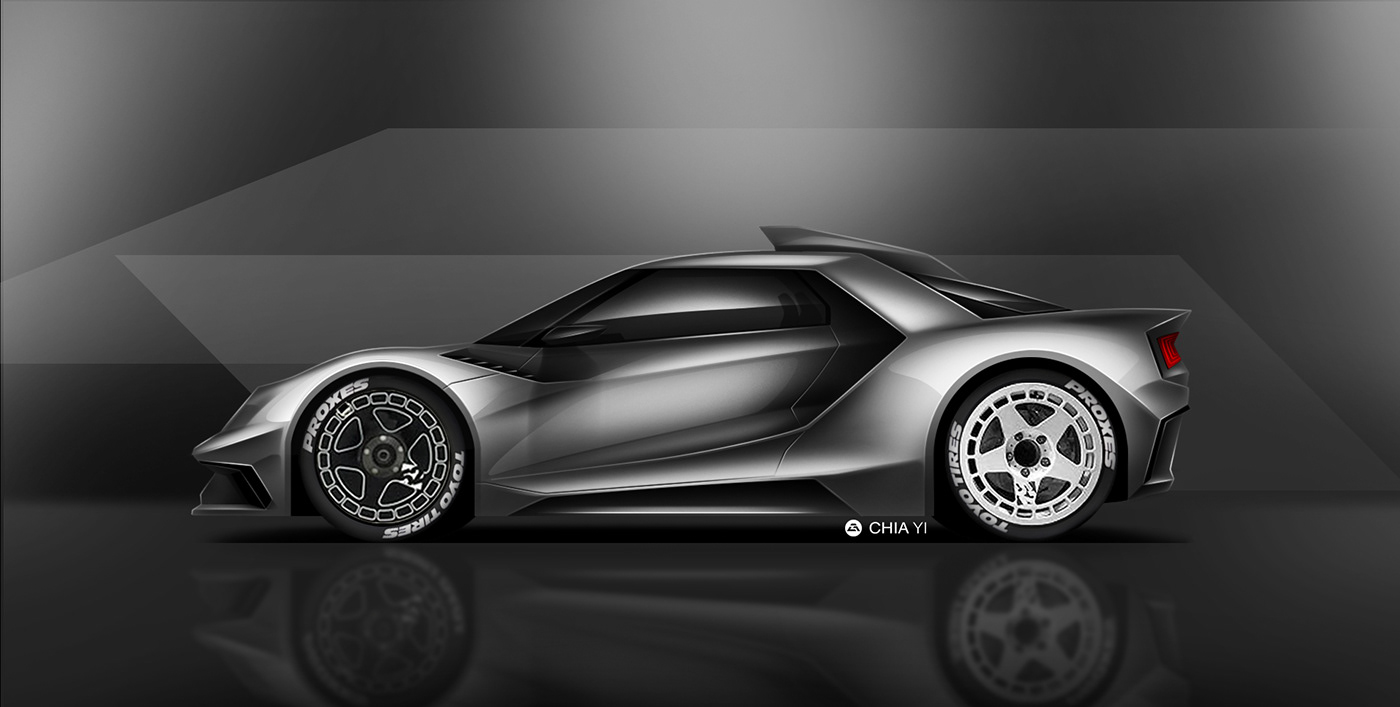 Ford car design concept rendering sketch automotive   Racing Car