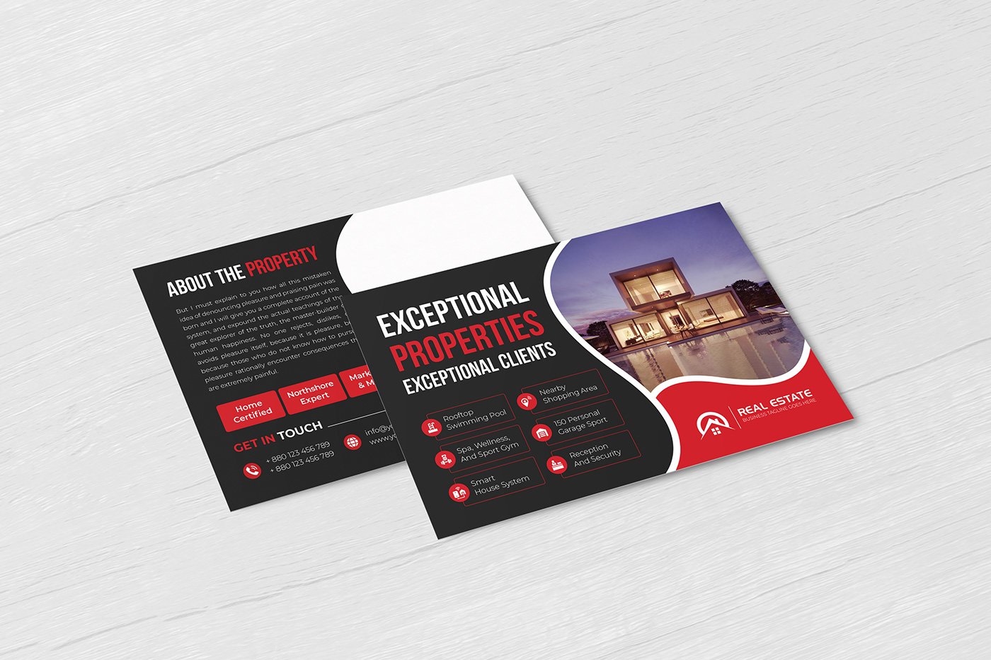postcard design Promotion property real estate Rent Residence residential sale social media special