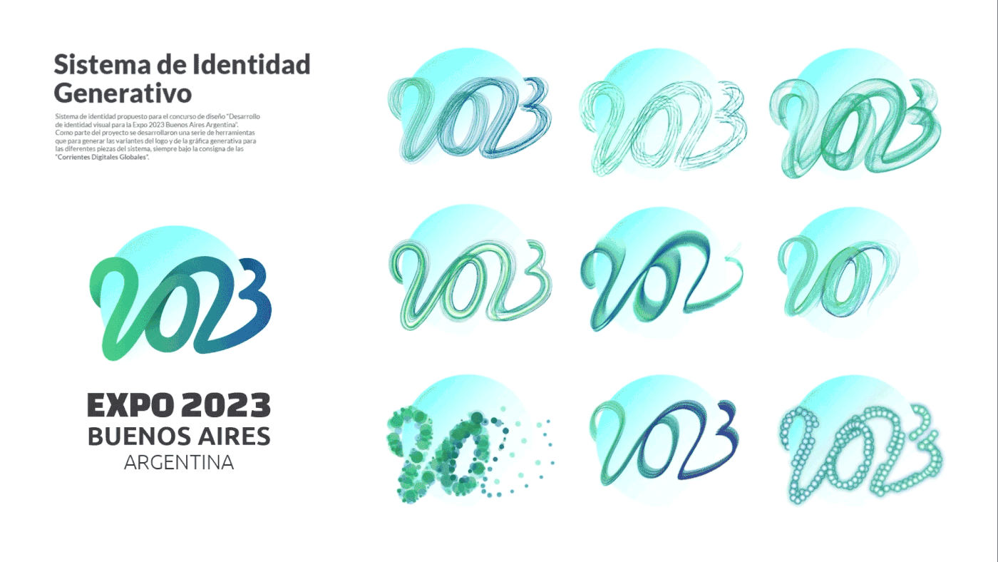 brand identity design generative Generative identity  graphic design  Identity Design Logo Design brand idenity expo 2023 argentina