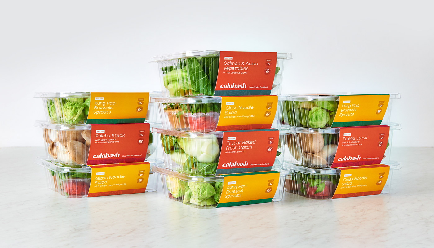 bowls branding  calabash dinner Food  HAWAII market Meal Kits Packaging system