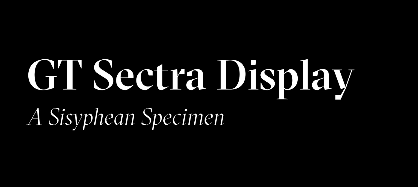Typeface typography   Type Specimen Grilli Type swiss type type foundry sisyphus narrative GT Sectra Camus