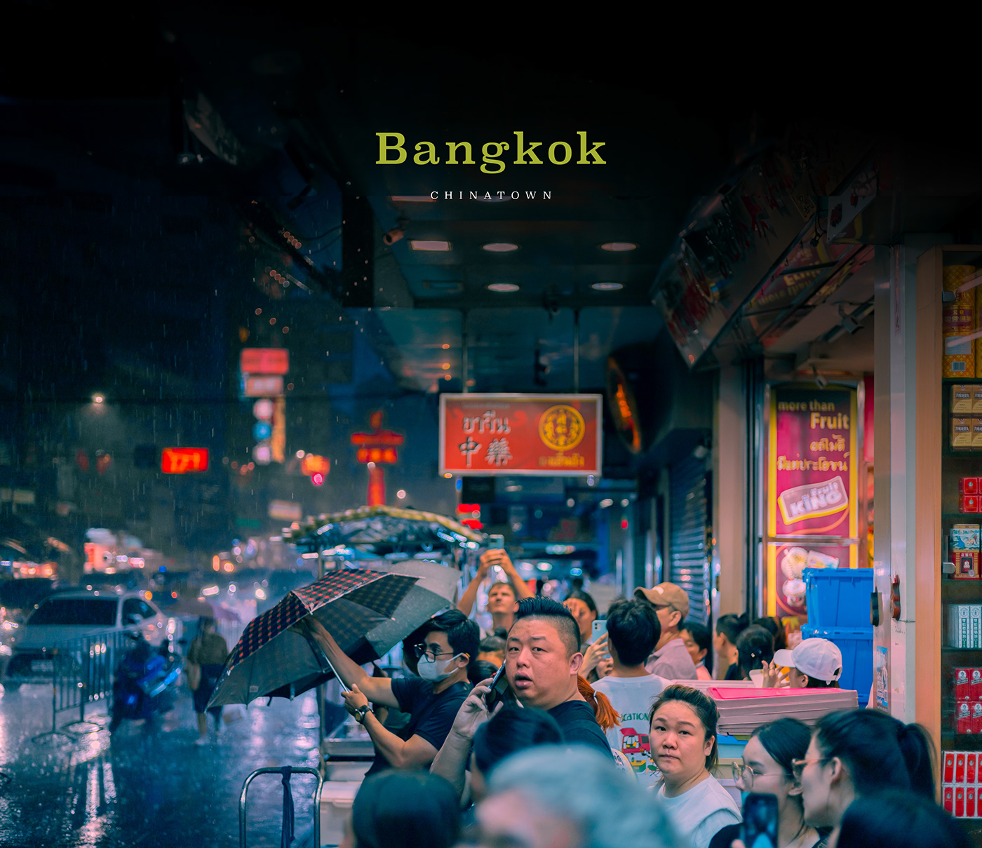 Bangkok Thailand street photography rain cityscape travel photography streetfood chinatown china night photography