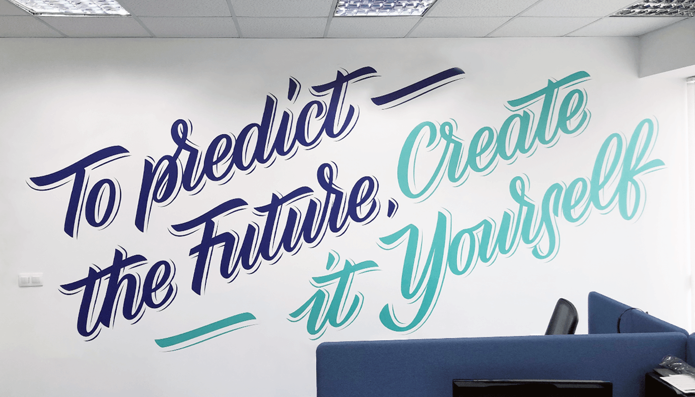 branding  environmental graphics graphic design  HAND LETTERING Murals Office quote typography   typography animation wayfinding signage