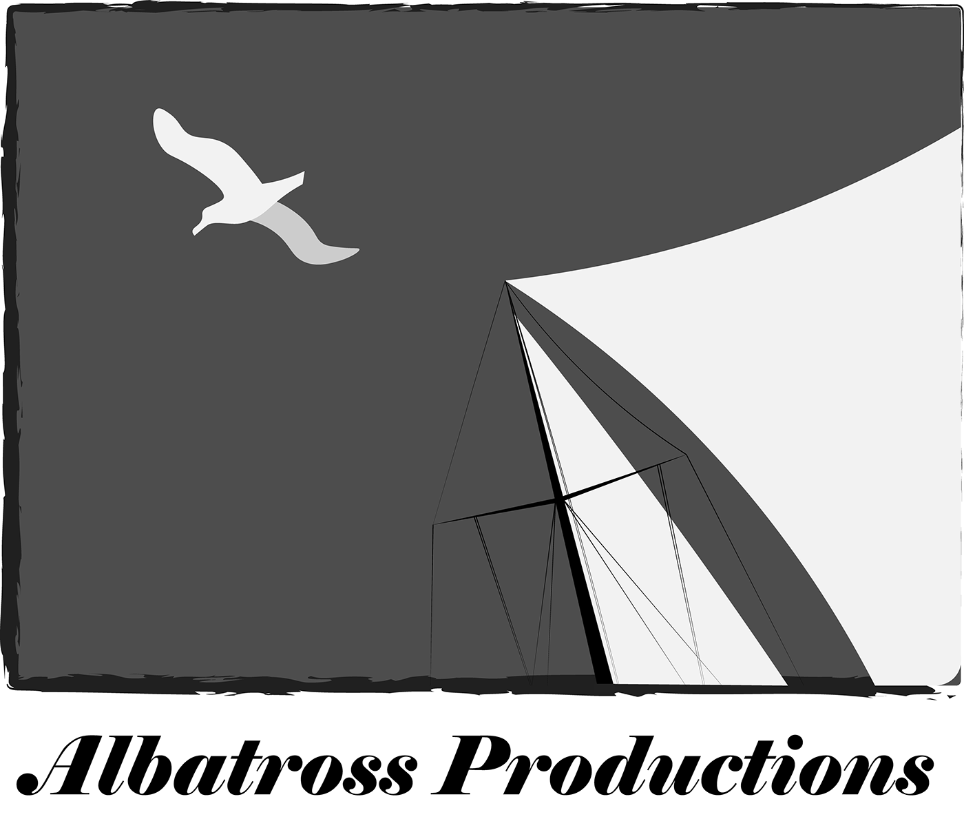 albatross bird black and white Flying Icon logo Production sailboat