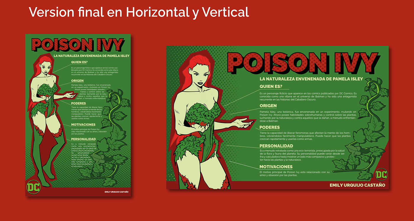 infographic information design adobe illustrator design poison ivy Dc Comics