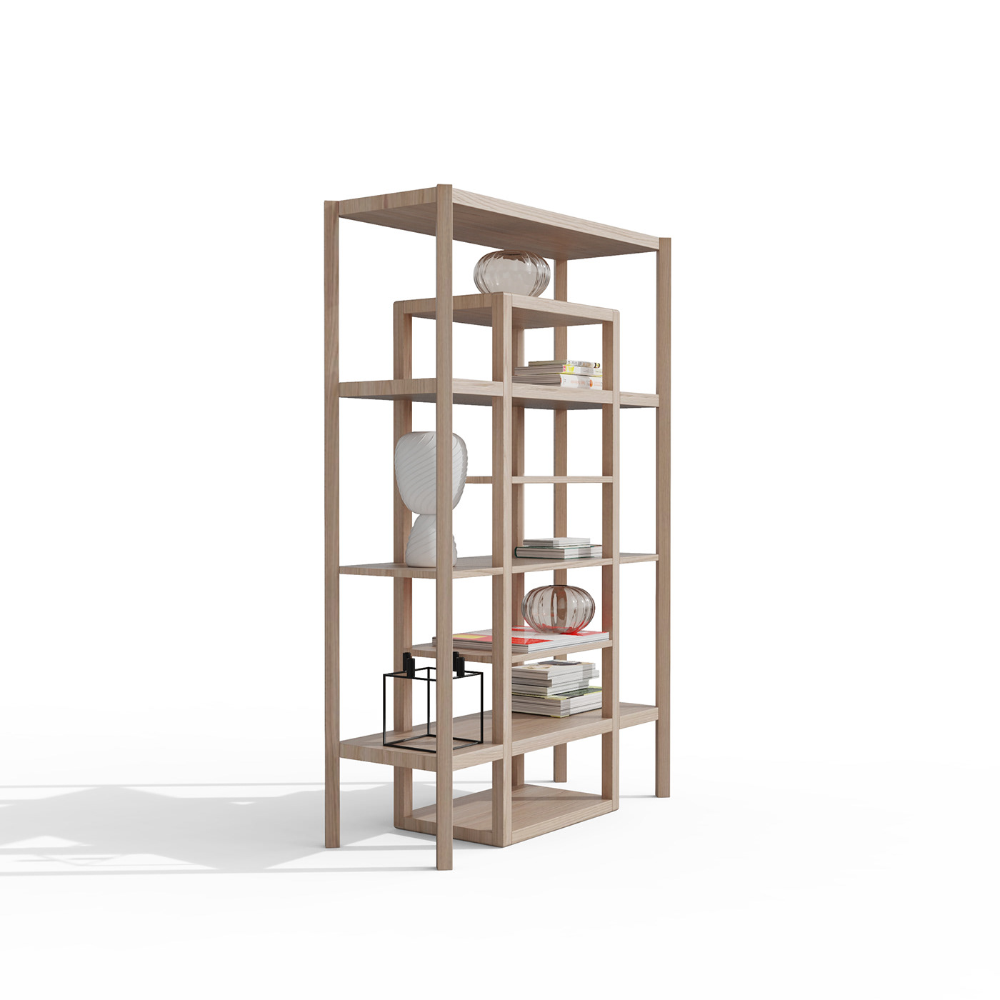bookcase design wood furniture lines Work  designer minimal Interior bookshelf