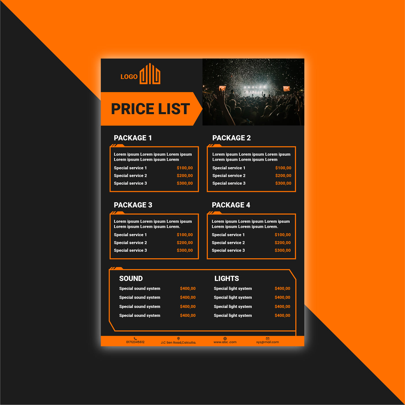 pricelist menu Catalogue design creative digital singlefold ILLUSTRATION  pricechart