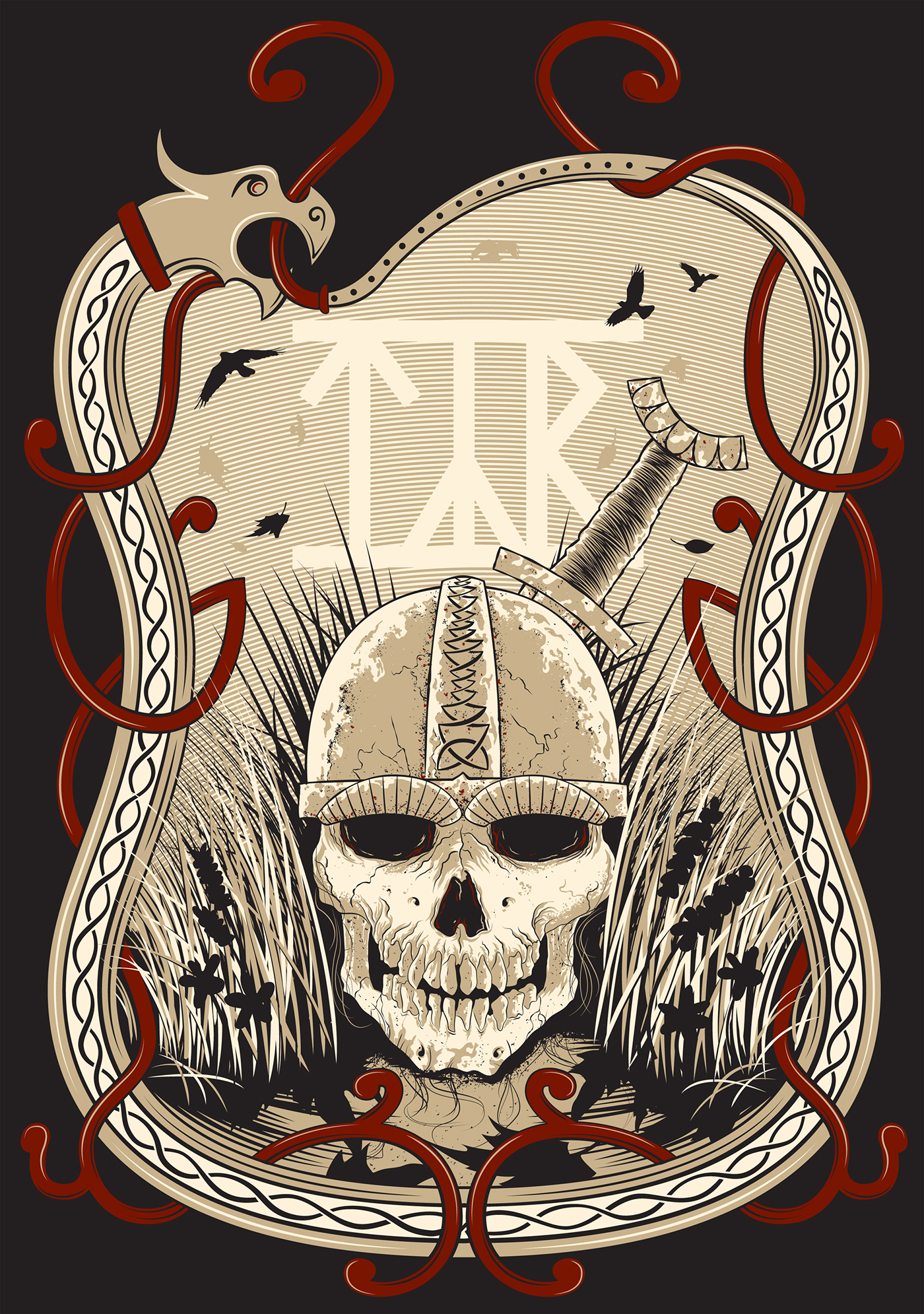 tyr viking metal folk Lady mythology vector Norse band merchandise valkyrie