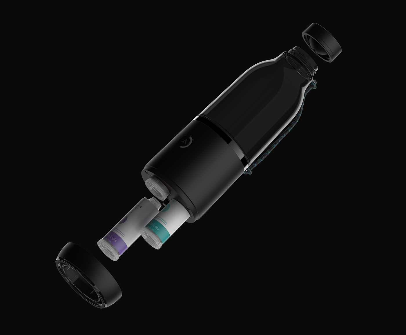 bottle connected Smart tech black White water nutrition ces start-up