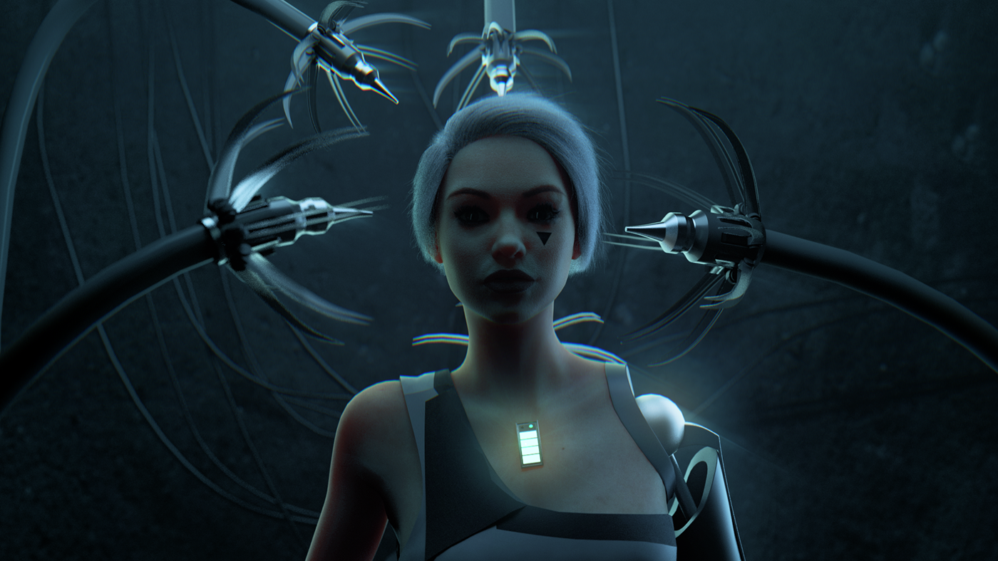 cinema 4d Cyberpunk future redshift Sci Fi machina Render 3D