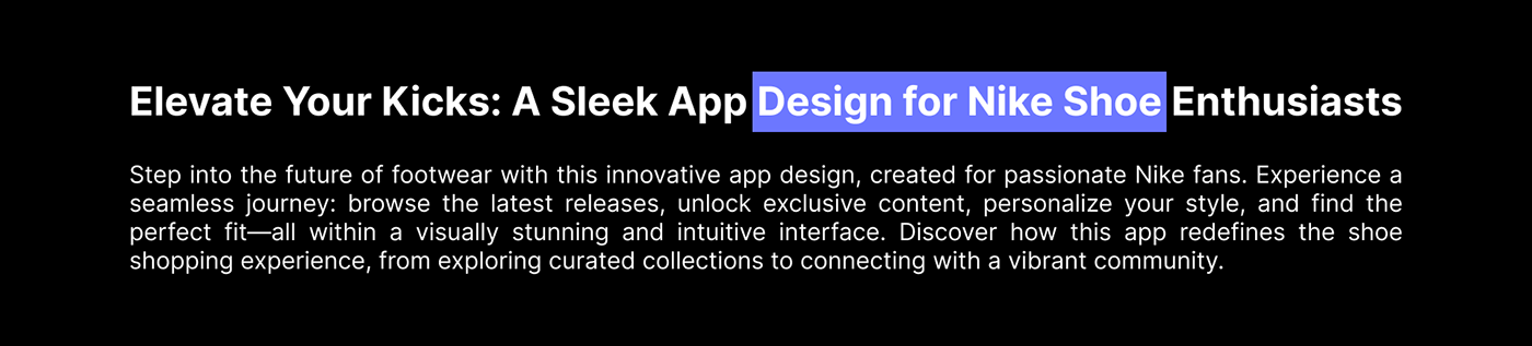 Nike UI/UX Mobile app Graphic designs Design Projects ui design UX design Figma UX UI user interface