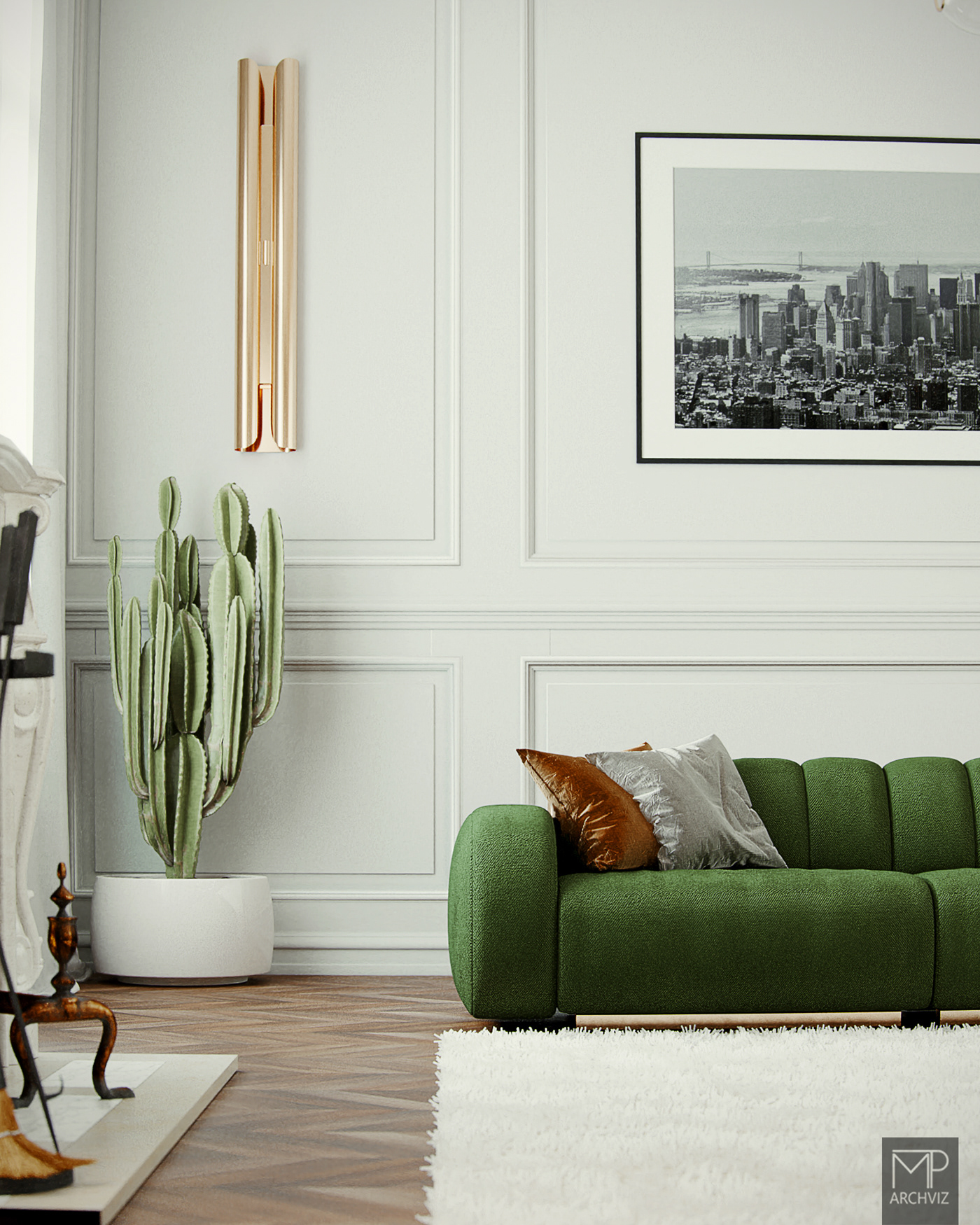 Brazil green interior design  interiors living room modern Render rendering Renders visualization