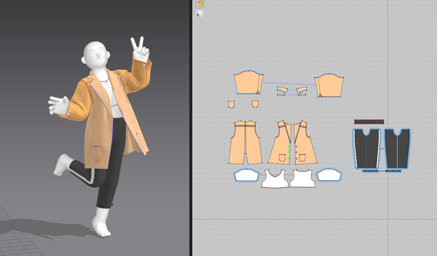 3D Character design garment marvelous motion product Samsung