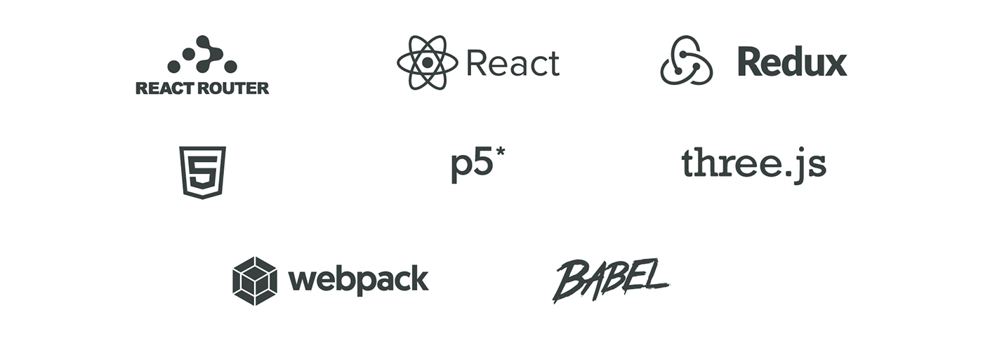 react redux webpack Audio-Visual web audio api canvas api three.js p5.js Ryan Achten oscil