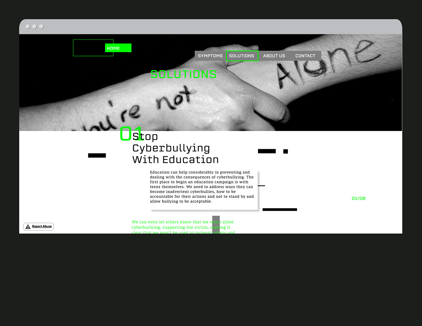 web site typographic graphic design  student project