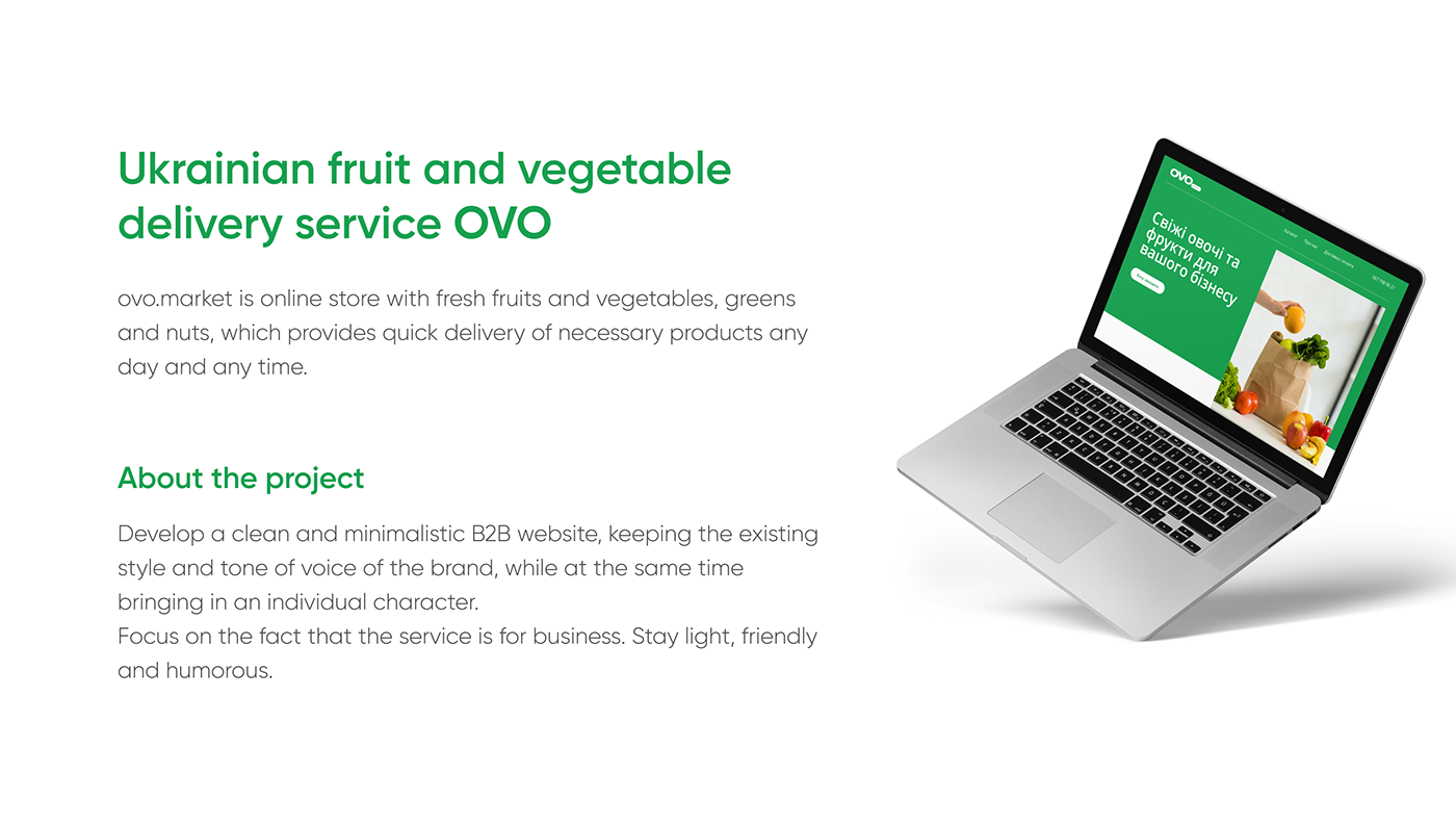 b2b delivery fruits mobile vegetables Web Design  Website UI ux b2b ovo