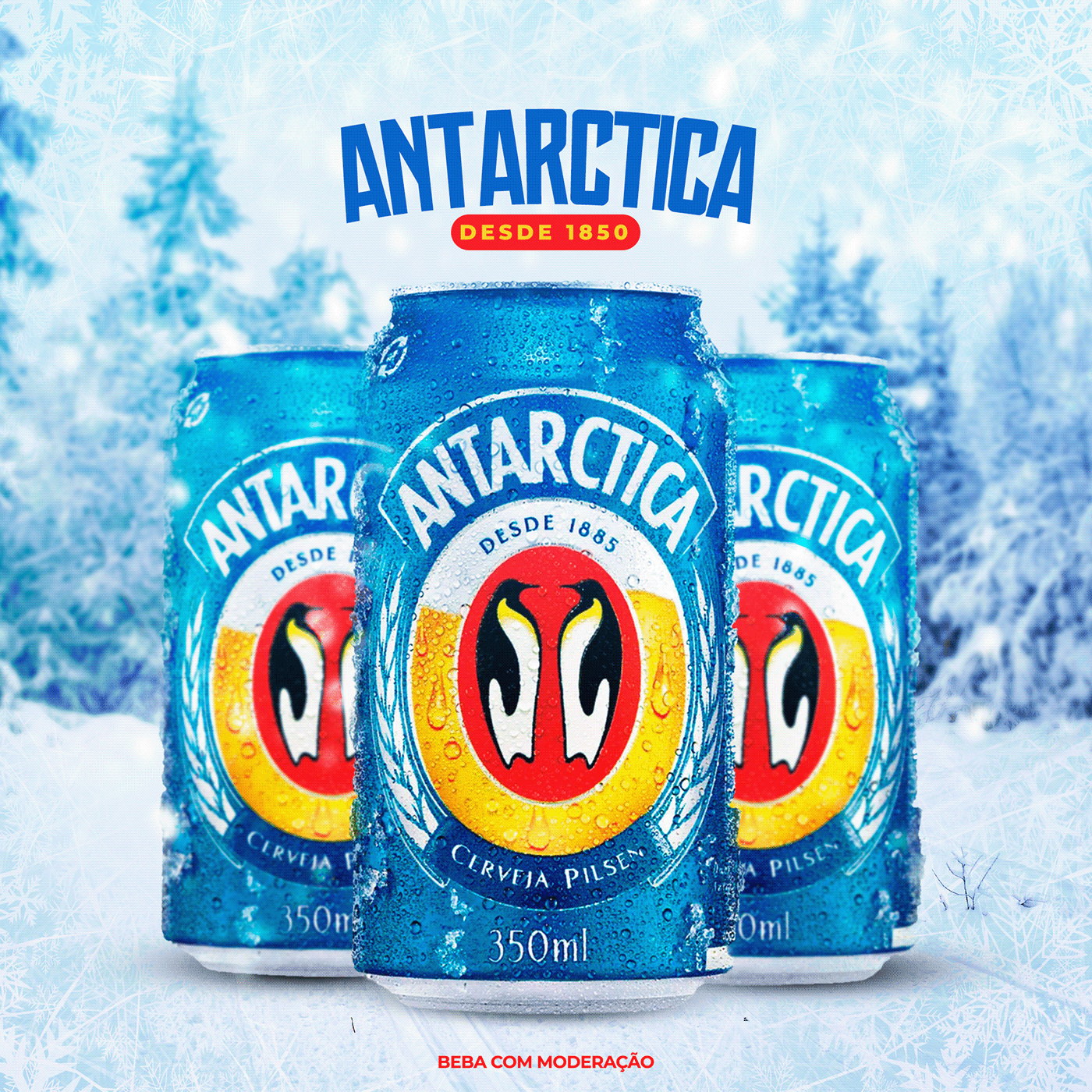 antarctica arte bebida designer distribuidora ice marketing   skol Social media post