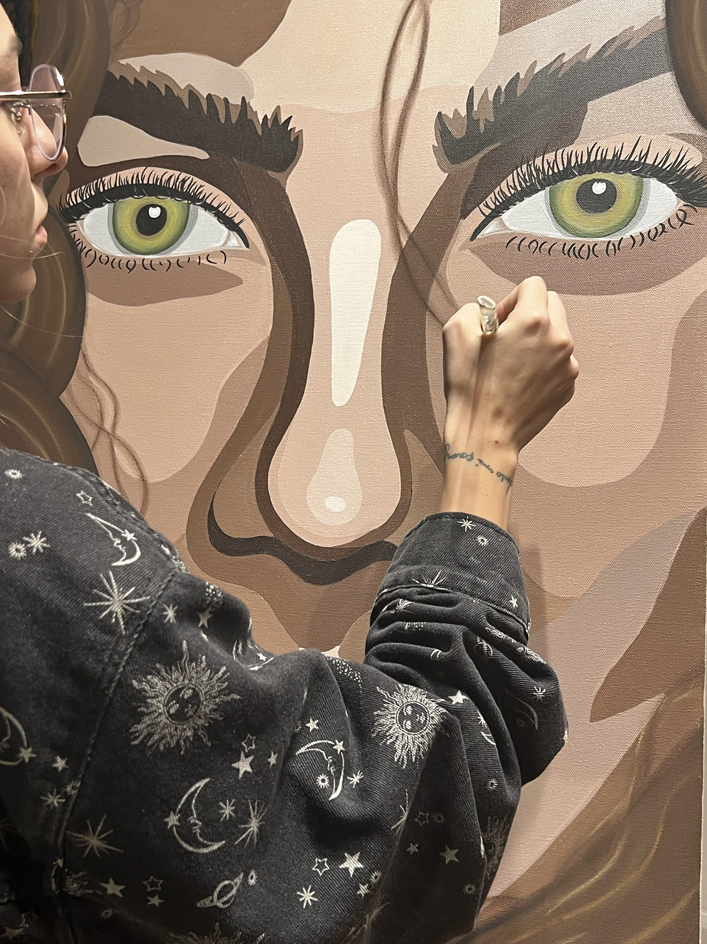 Acrylic paint artist Digital Art  businesswomen