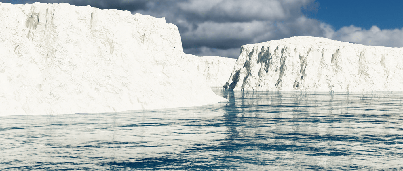 3D 3d art Arctic Digital Art  graphic design  ice iceberg icebergs SKY water