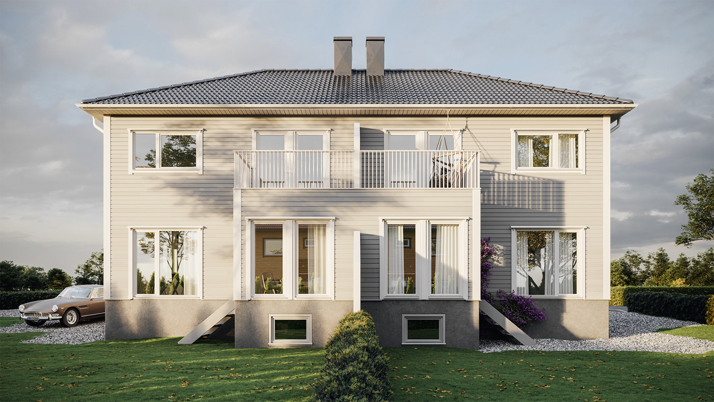 3D architecture CGI corona exterior house Interior norway rendering visualization