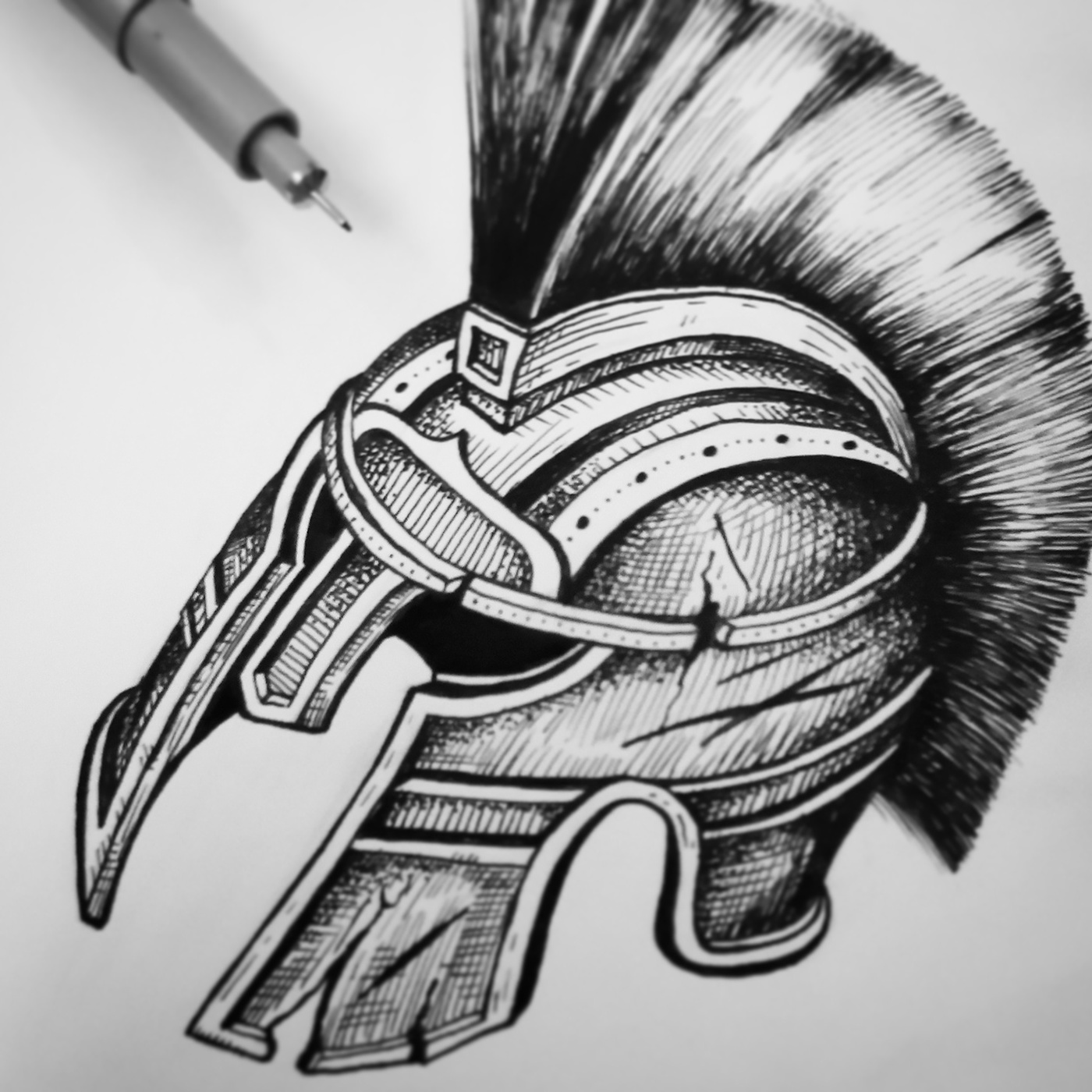 Tattoo Design 14 - Roman Helmet. 