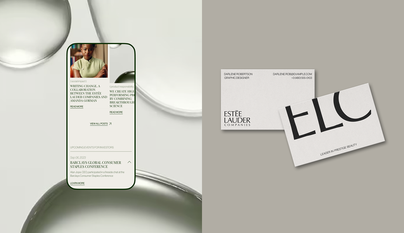 corporate ux/ui Web Design  uprock redesign Estee Lauder Estee Lauder Companies Website