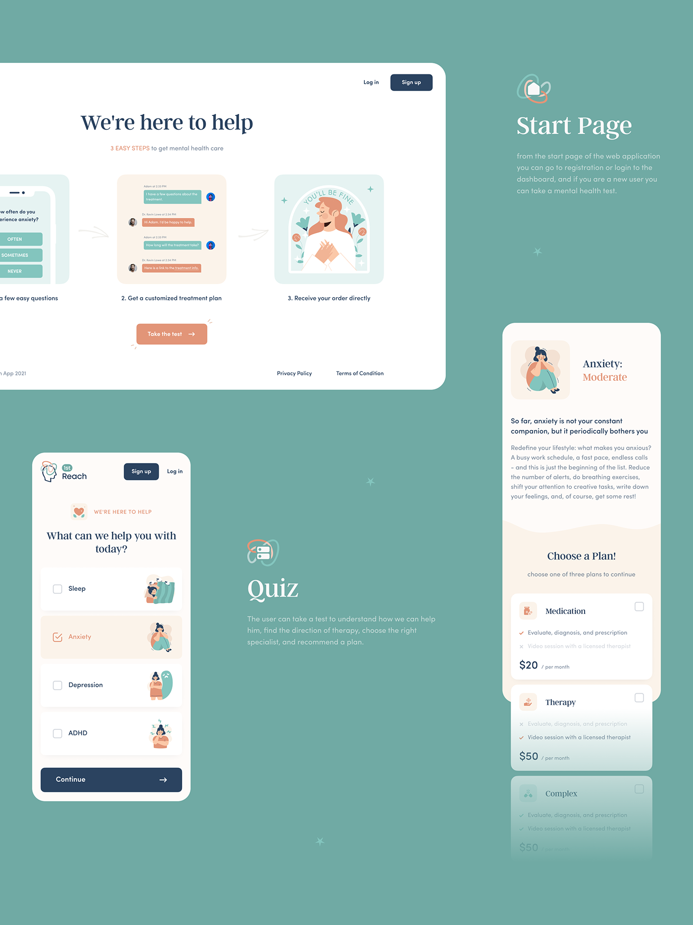 branding  dashboard mental health Mobile app product design  UI/UX web app