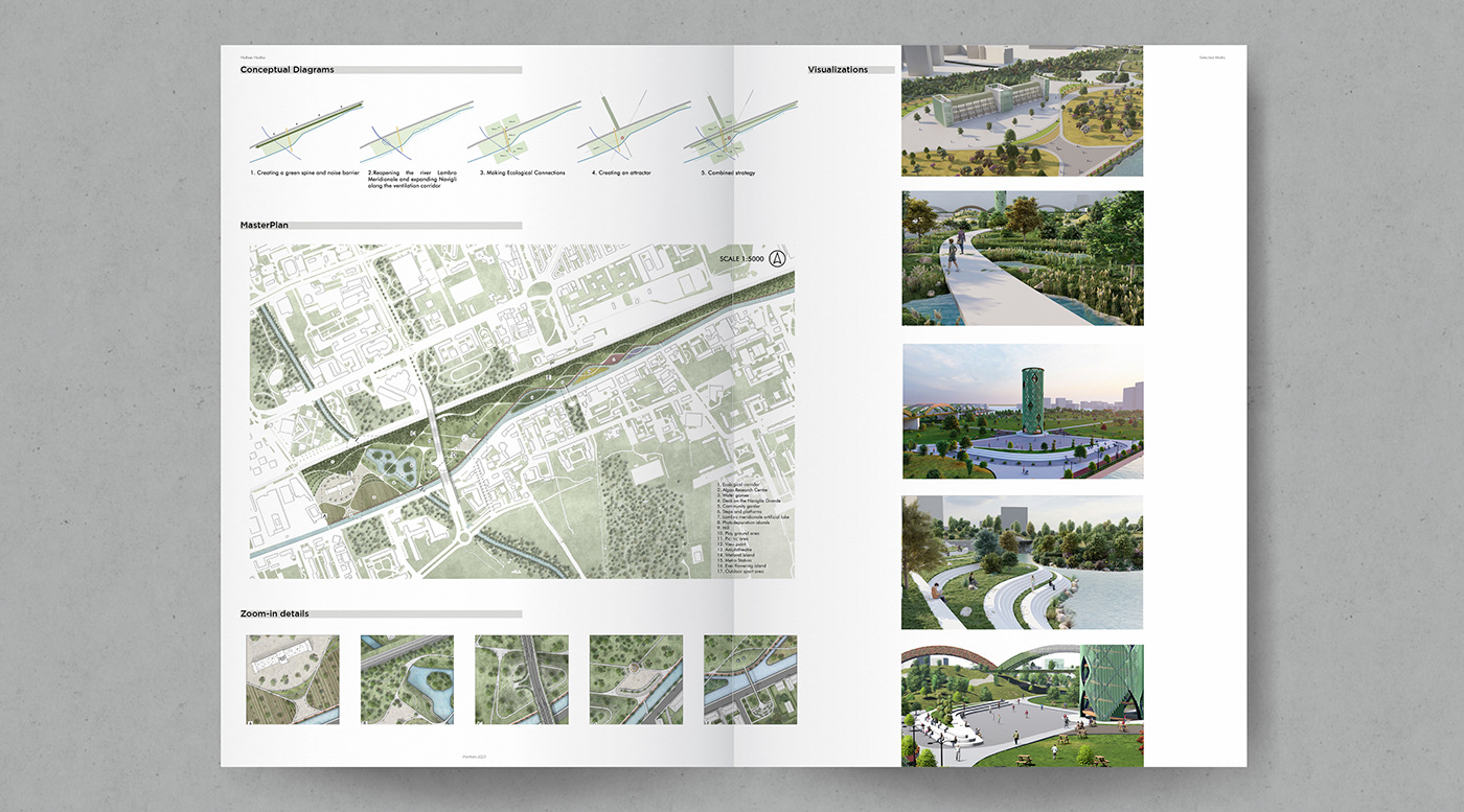 Academic Portfolio architecture Landscape Architecture  Landscape Design polimi politecnico di milano Render