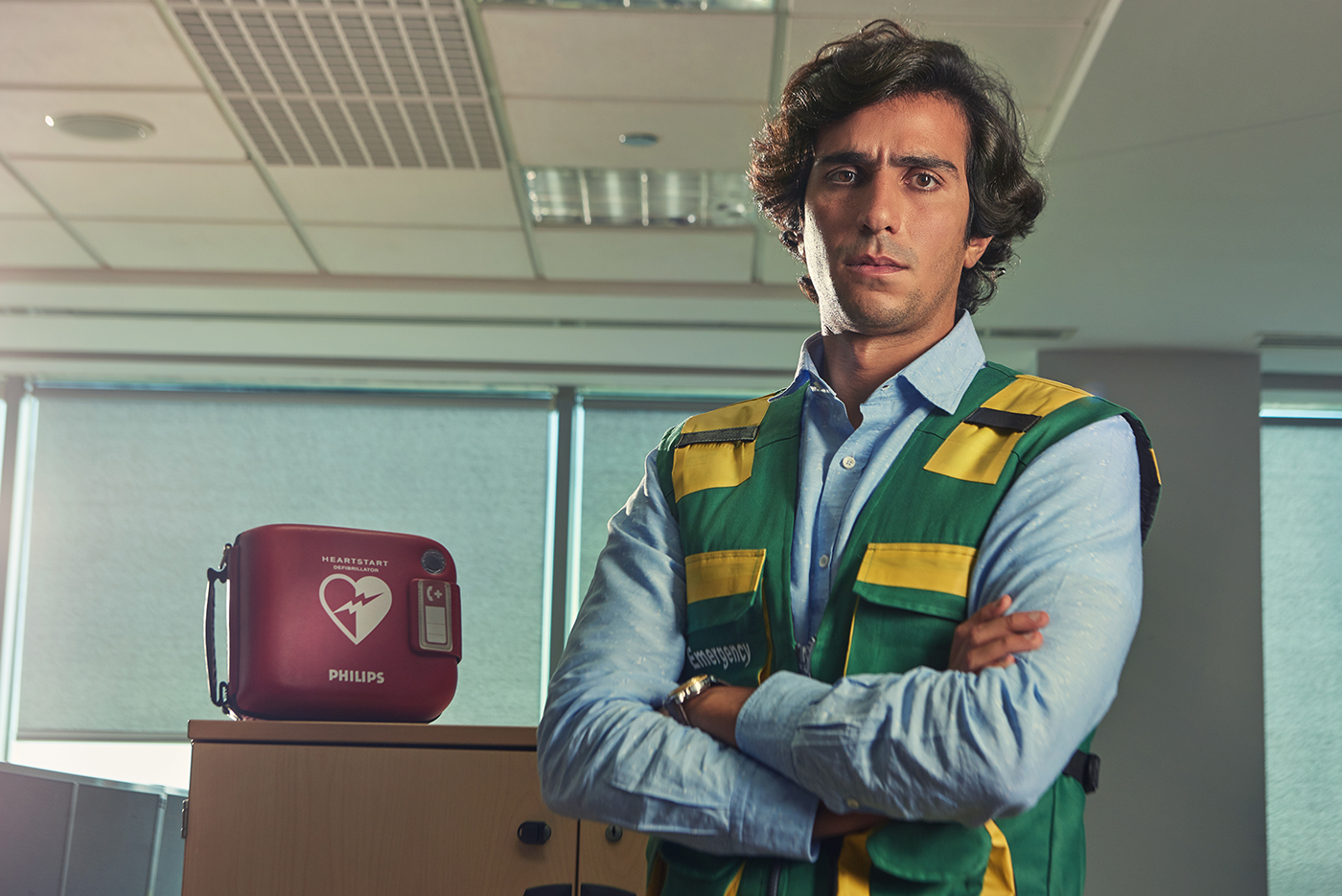 Philips africa egypt ads retouching  AED heart Office gym Advertising 