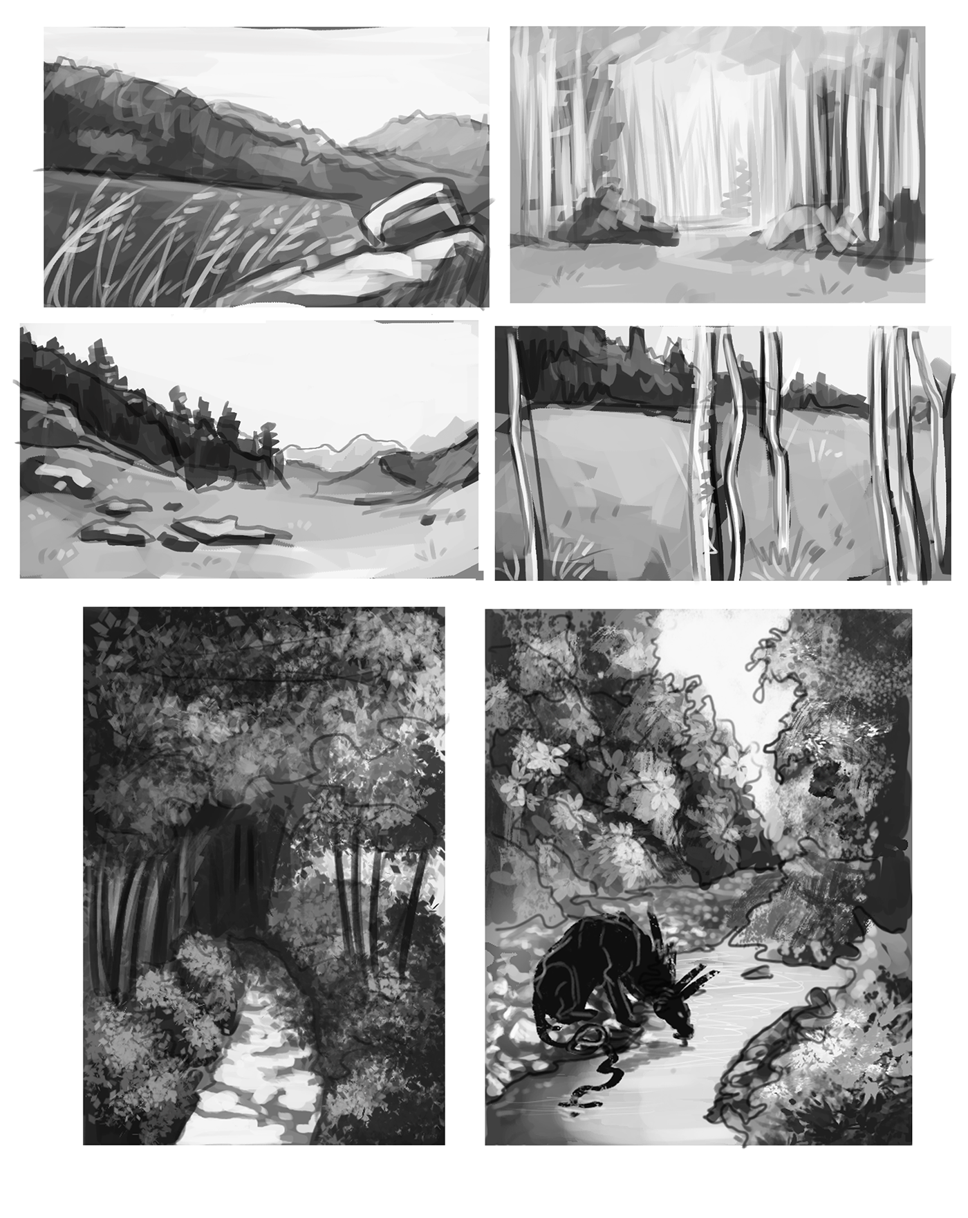 sketchbook digital Work  drawings Practice landscapes