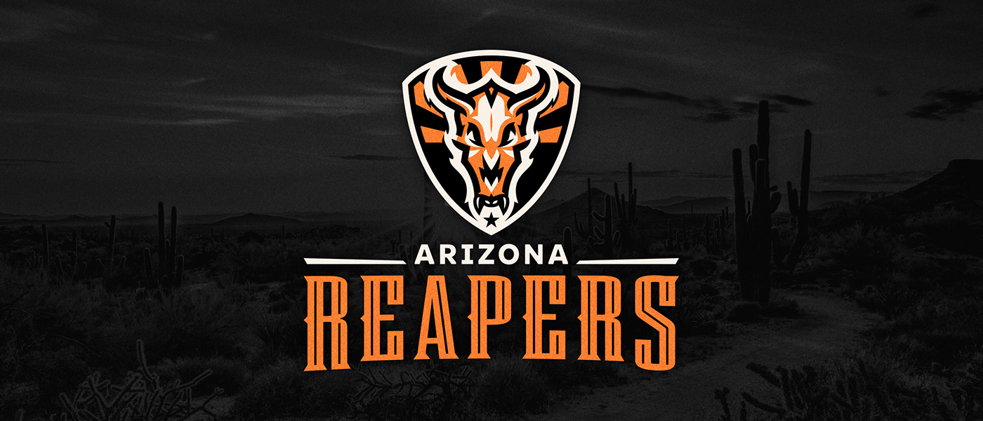 arizona badge brand identity branding  Logo Design orange reapers skull Sports Branding Sports Design