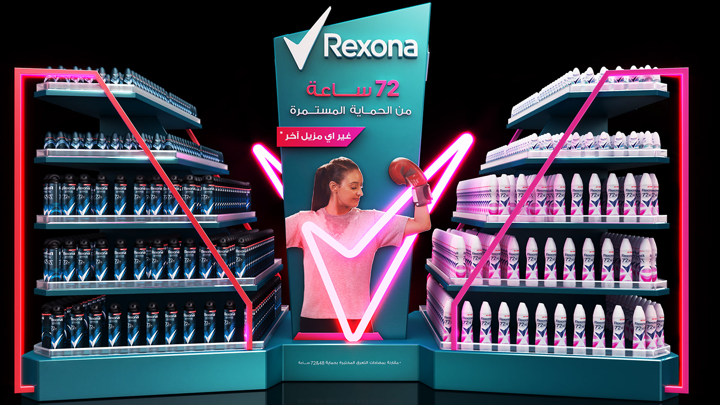 Rexona Unilever campaign posm gondola Floor Display Stand countertop Retail Point of Sale