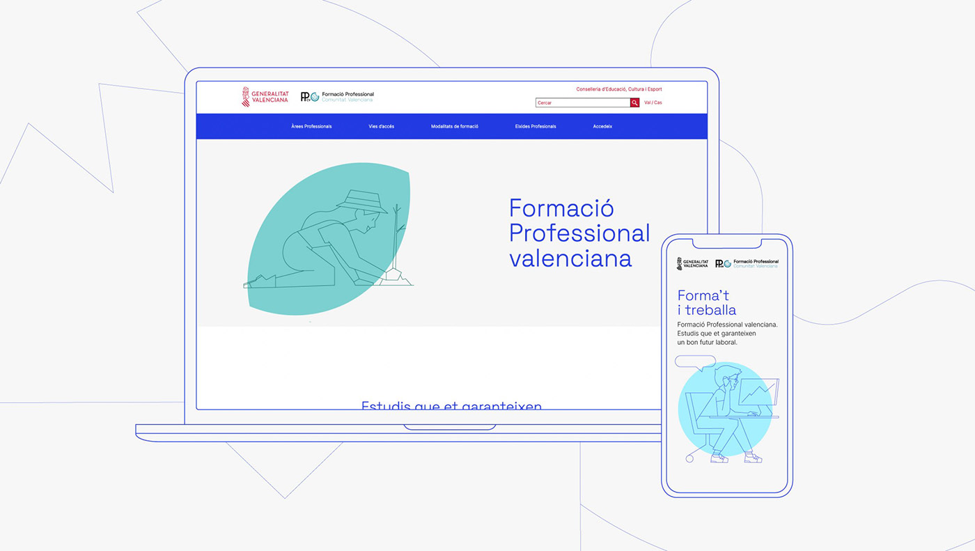 design diseño gráfico Diseño web Formación profesional Generalitat ilustracion UI/UX Web Design  Webdesign Website