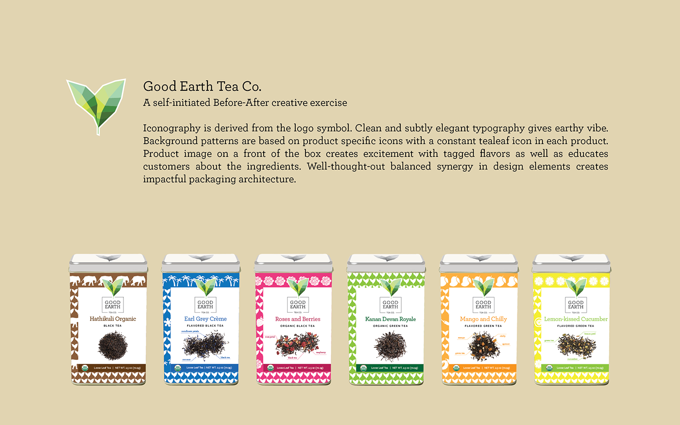 Packaging branding  goodearthtea Patterns tea green tea black tea Authentic