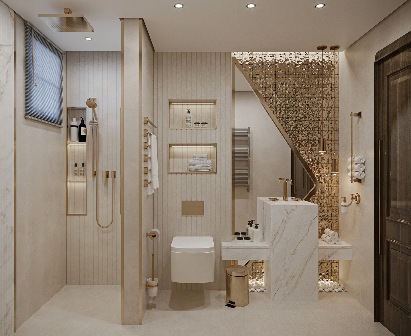 3D 3ds max architecture bathroom corona Interior interior design  modern Render visualization