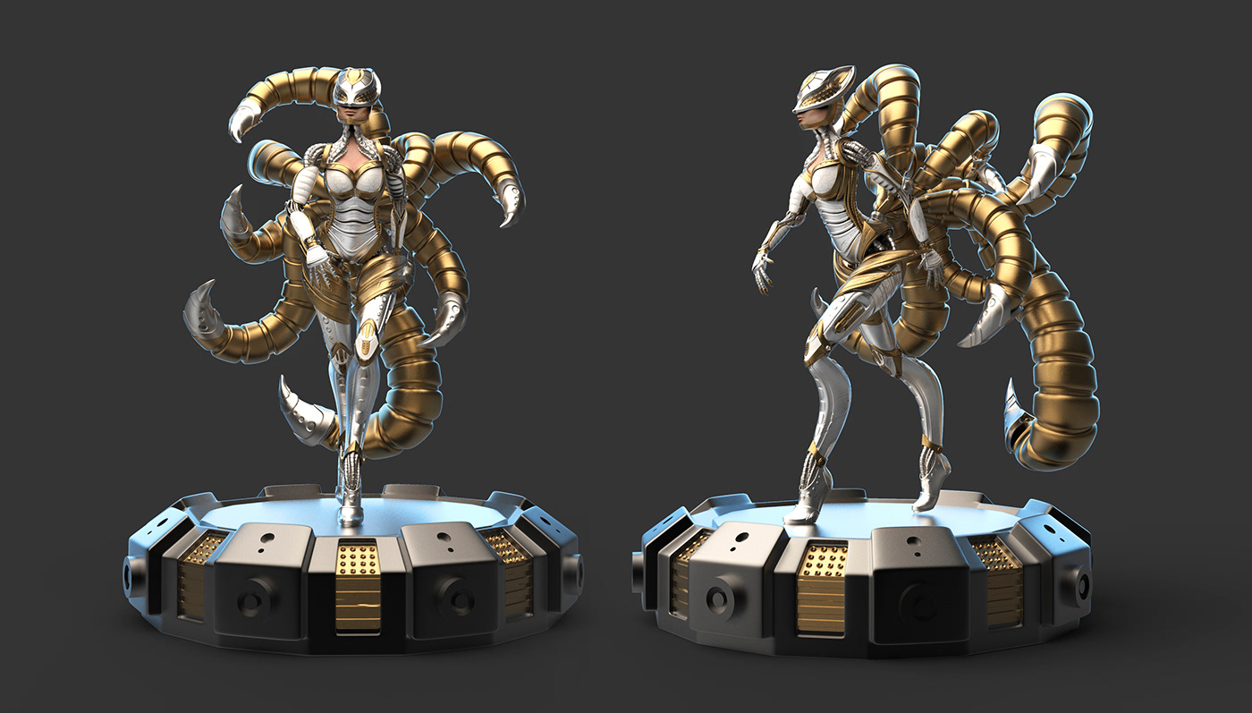 Character Cyborg game design  robot Zbrush concept art art FOX