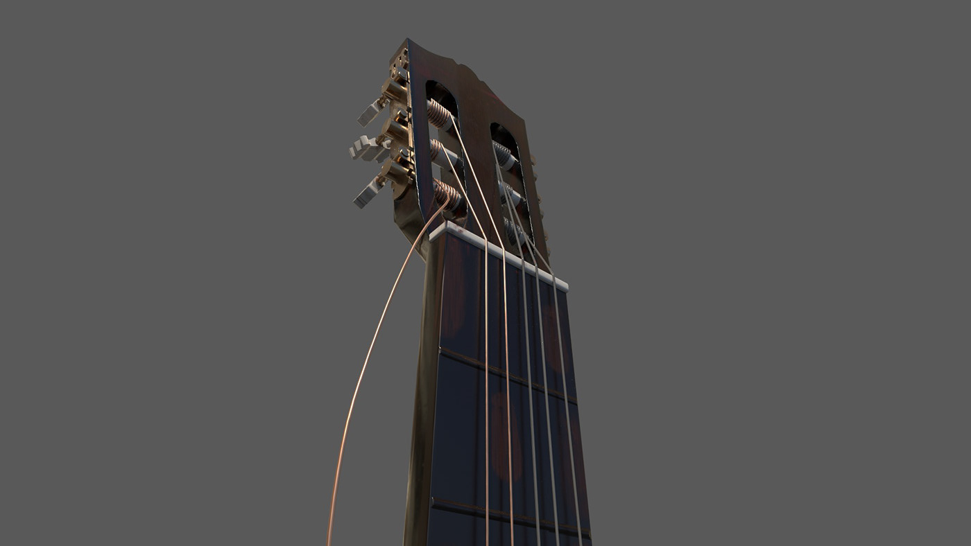 3D 3D model 3D Modelling guitar last of us Maya Substance Painter